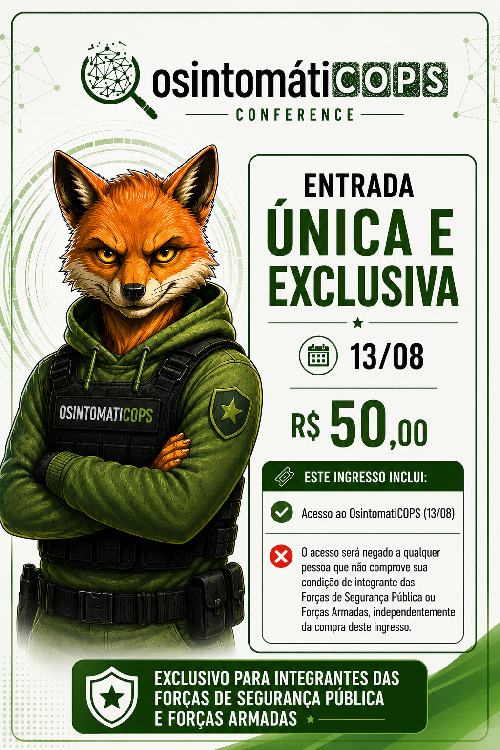 Credencial simples para forças de segurança