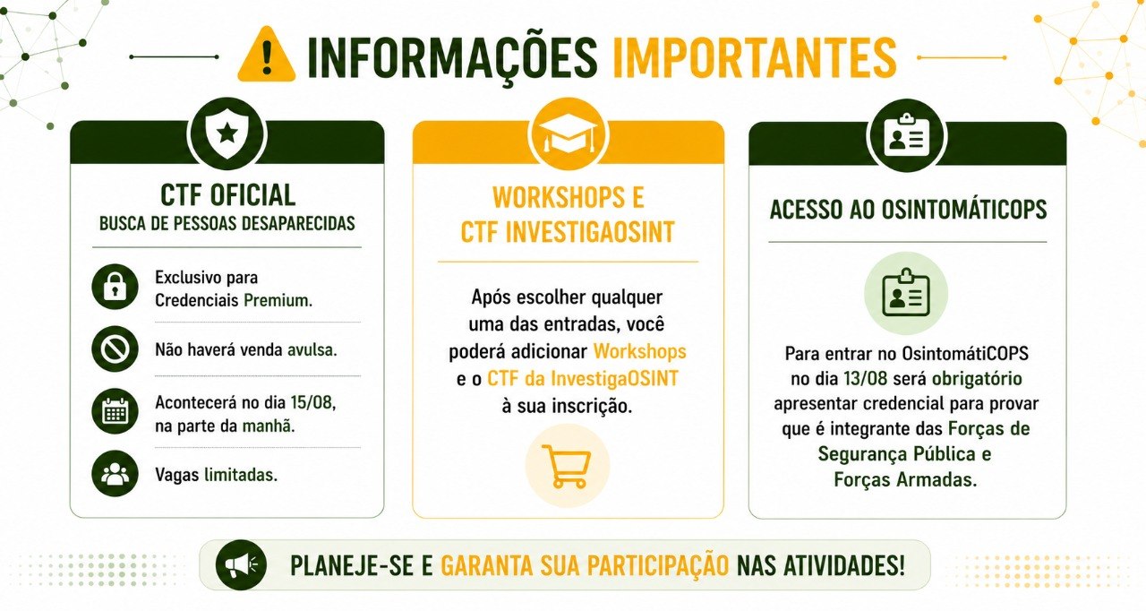 Informações importantes sobre as credenciais